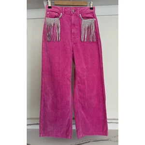 Jeans BDG Urban Outfitters Rosa Flecos Estrás Diamantes Talla 27 Pierna Ancha - Imagen 1 de 11