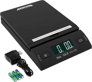 Accuteck 50 Pfund All-in-One schwarz digitale Versand Postwaage mit Adapter - Bild 1 von 11