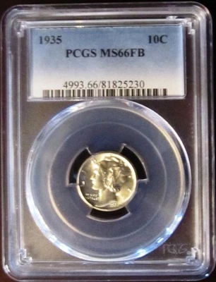 1935 Mercury Dime, PCGS MS 66 Full Band - Image 1 of 2
