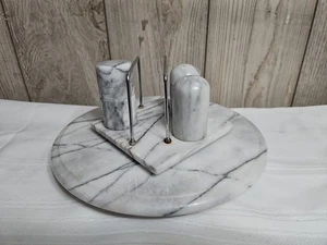 Porta tovaglioli MARMO, shaker sale pepe, porta stuzzicadenti e SUSAN PIGRO - 5 pezzi vintage - Foto 1 di 24