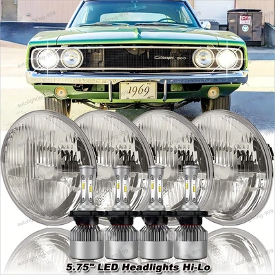 4PCS 5.75 5-3/4 inch LED Headlights High Low Beam FIT Dodge Charger Monaco - Image 1 of 4
