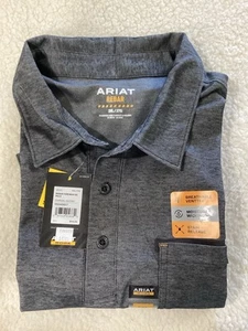 Camisa Polo Ariat Rebar Foreman Gris Carbón Para Hombres XXL 2XL Absorbente UV USADA EN EXCELENTE ESTADO - Imagen 1 de 7