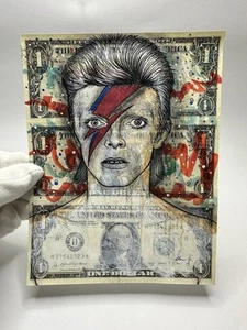 Chris Boyle Money Art Real Dollars 1/1 - Bowie Bucks + COA - Picture 1 of 17