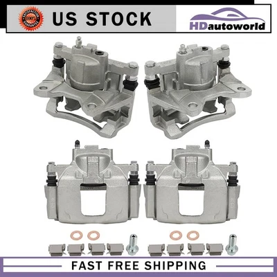 4x Front And Rear Brake Calipers With Bracket For 2007-2012 Jeep Wrangler Foto 1 de 4