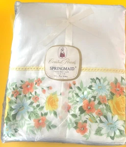 Vtg Springmaid Twin Flat Sheet 72x108 NEW Old Stock 100% Cotton Morning Garden - Picture 1 of 5