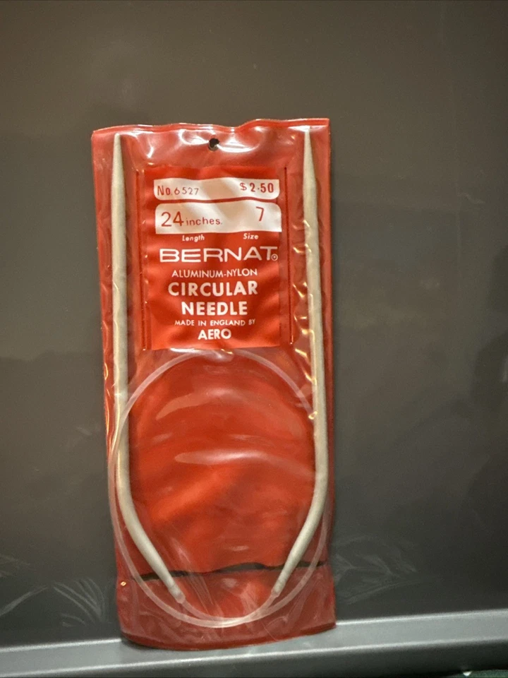 Agujas de tejer circulares Bernat vintage talla 7 longitud 24 pulgadas Foto 1 de 1