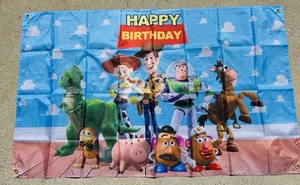 Toy Story Photography Backdrop Boys Birthday Party Photo Background Banner Decor - Picture 1 of 5