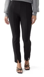 NUOVO CeCe donna medio ricco nero Essentials pantaloni pull on cuciture spacco anteriore $69 - Foto 1 di 17
