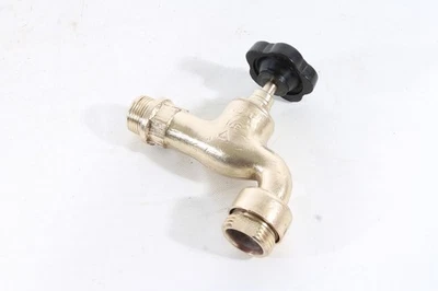 Ancien Robinet En Laiton Robinetterie Vintage 3/4" Mur - 1" Débit - Photo 1/4