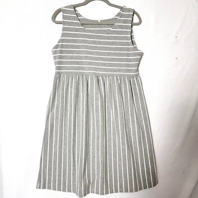 Unbranded Womens Maternity Dress Sz XL Sleeveless Knee Length Grey & White - Image 1 of 4