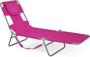 Ostrich 72" X 22" Chaise Lounge Portable Lightweight Reclining Lounger,Pink - Picture 1 of 10