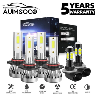 For Chevrolet S10 2000-2004 LED Headlight Fog Lights Bulbs 9005 9006 881 Combo - Image 1 of 4
