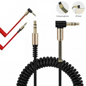 Cable auxiliar macho a macho de 3,5 mm en forma de L ángulo recto conector para auriculares de audio para automóvil - Imagen 1 de 14
