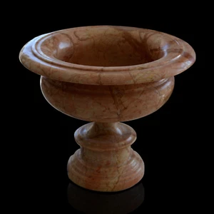 Ciotola con Supporto Marmo Rosa Egeo Pink Marble Bowl with Support 26x30cm - Picture 1 of 3