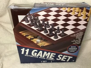 11 Game Set Distinctive Wood Cabinet - Picture 1 of 3