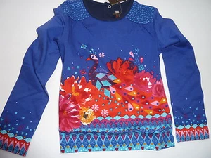 Catimini Spirit Ethnic Long Sleeve Shirt, Blue Size 4A - Picture 1 of 1