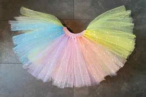 Pastel Rainbow sequin tutu, Sparkly Skirt, unicorn, girls christmas gift - Picture 1 of 3