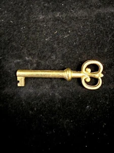 KY-4 Antique Brass Plate Hollow Barrel Skeleton Key for Drawer OR Cabinet Lock - Picture 1 of 3