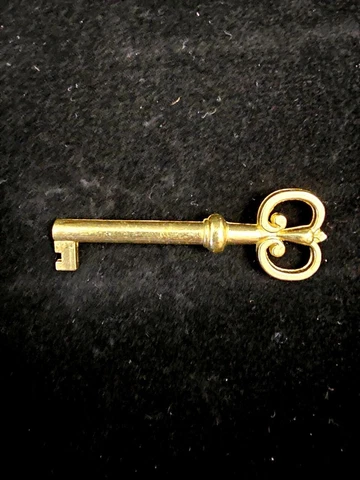 KY-4 Antique Brass Plate Hollow Barrel Skeleton Key for Drawer OR Cabinet Lock Cover