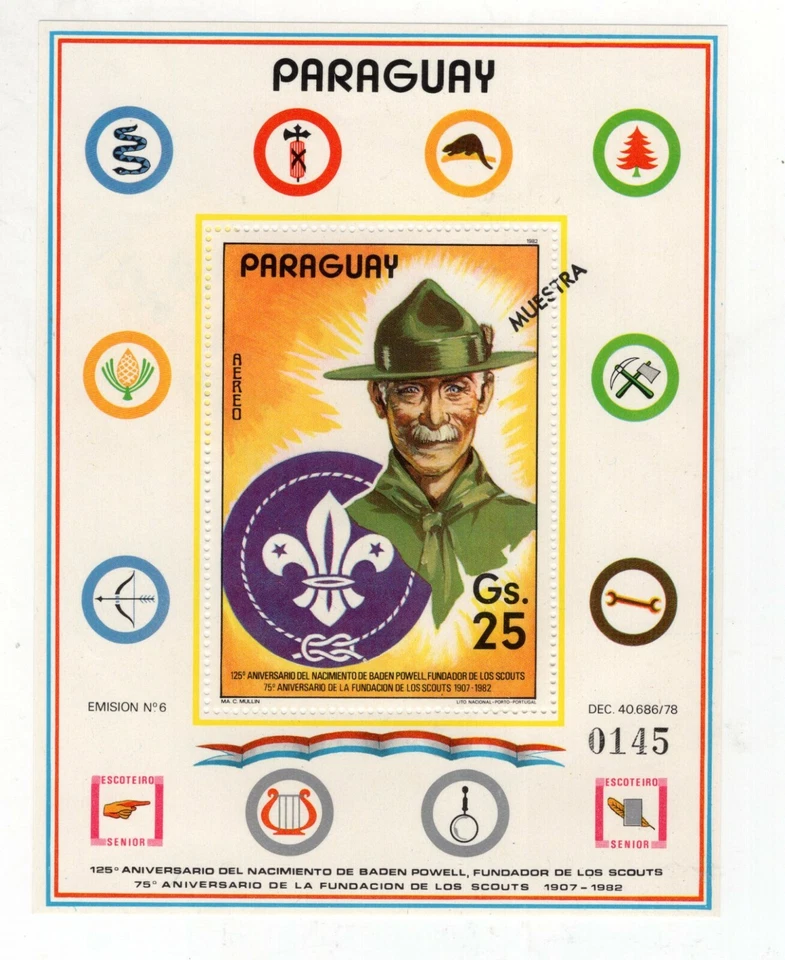 PARAGUAY - SCOUT - JAMBOREE, MI # BL 373, SPECIMEN, MNH, VF - Image 1 of 1