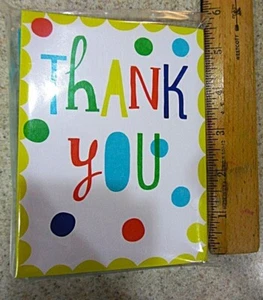 20er Pack American Greetings Thank You Notizkarten gepunktet Regenbogen blau gelb NEU - Bild 1 von 2