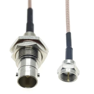 F Male to BNC Female Bulkhead Connector 75 Ohm RG179 Cable Coaxial Connector - Picture 1 of 5