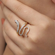 Snake Natural Diamond Anniversary Wedding Ruby Ring 14K Yellow Gold Fine Jewelry