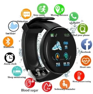 Smart Watch Men Women Fitness Tracker Bluetooth Waterproof Watch - Picture 1 of 6