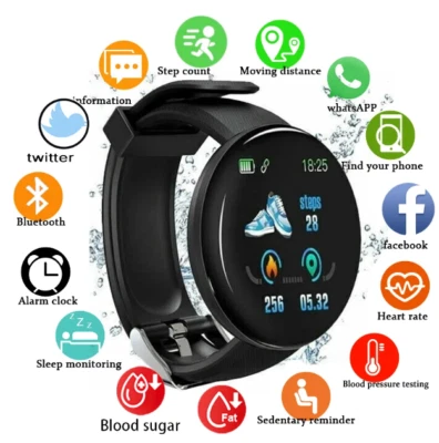 Smart Watch Men Women Fitness Tracker Bluetooth Waterproof Watch - Image 1 of 4