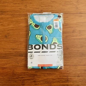 Bonds Baby Fruit Avocado Green Long Sleeve Zip Wondersuit Size 00 BNIP - Picture 1 of 1