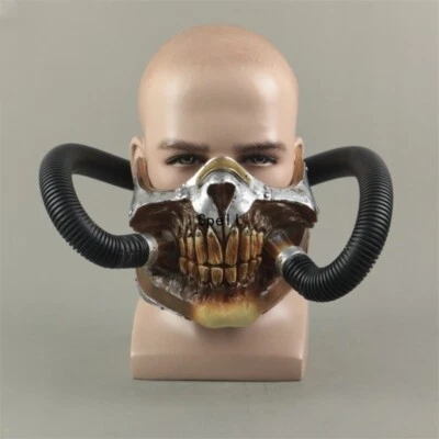 Halloween Immortan Joe Mask Mad Max 4 Fury Road Cosplay Funny Prop Gas Half Face - Image 1 of 4