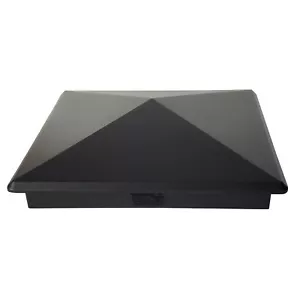 8" x 8" Heavy Duty Aluminium Pyramid Post Cap for Wood Posts - Black - Picture 1 of 12