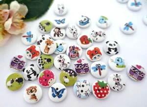 10x Knopf Rund Vintage Tiere Zoo Knöpfe 15mm Kinder Jungen Buben Bunt Tiger neu - Picture 1 of 3