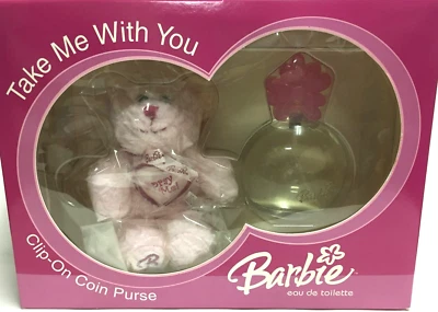 Barbie Take Me With You EDT SPRAY NATURAL 2,5 FL oz + OSO DE PELUCHE ROSA NUEVO EN CAJA Foto 1 de 3
