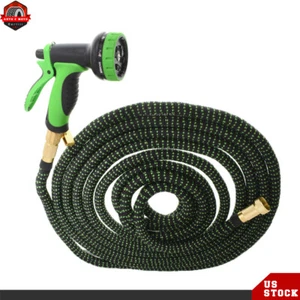 Durable 3 X Leakproof Expandable Garden Water Hose W/ Spray Nozzle Water Pipe - Picture 1 of 9