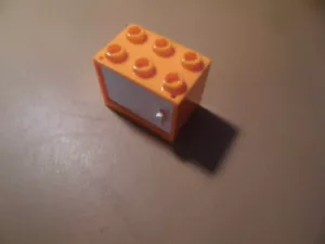 Lego Schrank Box 2x3x2 mit Tür weiß orange eon2 - Bild 1 von 2