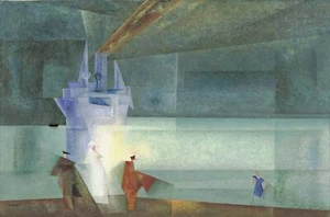 The Steamer Odin by Lyonel Feininger as HIQU Art Print on Canvas - Picture 1 of 2