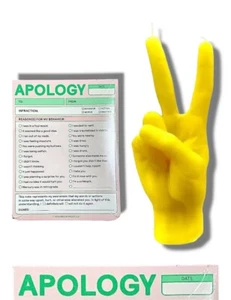 -28% CandleHand Peace Candle Yellow Handmade & Apology Pad BRAND NEW £48 RRP - Picture 1 of 20