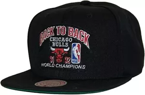 Mitchell & Ness NBA Chicago Bulls 91/92 B2B Champions Snapback Gorra Sombrero Negro - Imagen 1 de 3