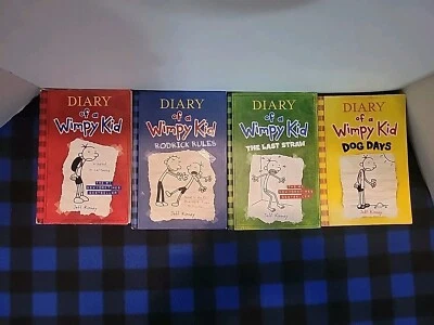 DIARY OF A WIMPY KID By Jeff Kinney Books 1-4 softcovers/hard Cover BL3 - Image 1 of 4