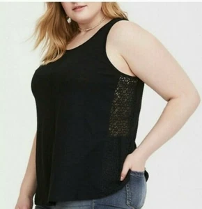 * Torrid Tank schwarz mit Spitzeneinsatz Gr. 2 NEU - Bild 1 von 5
