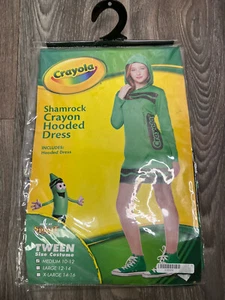 Crayola Shamrock Crayon Hooded Dress Glitter Costume Tween Sz: M (10-12) ~NEW~ - Picture 1 of 1