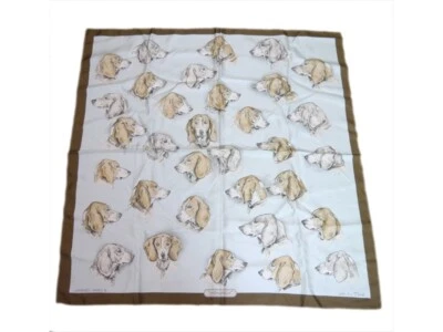 Authentic HERMES Scarf CARRE90 Dog 1974 Silk #7504 - Image 1 of 4