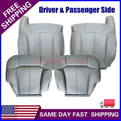 Both Side Leather Seat Cover Pewter Gray 4PCS For 1999-2002 Chevy Tahoe Suburban - Image 1 of 4