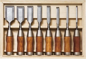Cincel de madera tradicional japonés nomi juego de 8 piezas kakuri - Imagen 1 de 2
