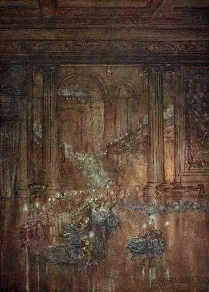 A4 Print Rackham Arthur 1867 1939 A Midsummer Nights Dream 1908 Glimmering light - Image 1 of 1