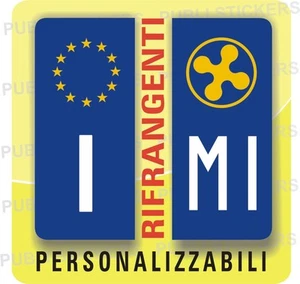 ADESIVI RIFRANGENTI PER TARGA AUTO CON SIMBOLO REGIONALE LOMBARDIA E PROVINCIA - Imagen 1 de 1