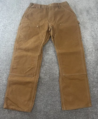 Pantalones de lona Carhartt doble rodilla holgados para hombre 32x29 B01 BRN hechos en EE. UU. Foto 1 de 4