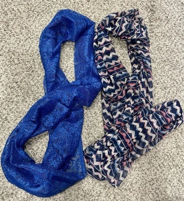 Juego de 2 bufandas infinitas azules multicolores para niñas Foto 1 de 4