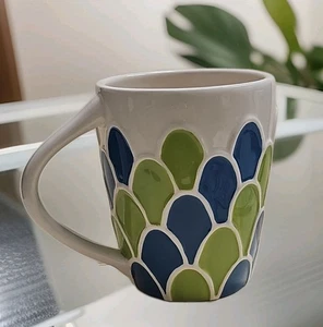 Taza de café Starbucks 2009 sirena verde azul escamas elevadas taza de té 14 OZ - Imagen 1 de 6